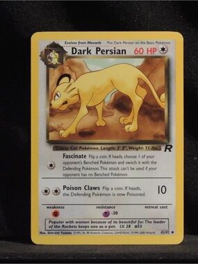 Dark Persian Pokemon Trading Card - Vintage Team Rocket Set